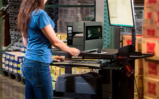 Mindre labelprinter med fuldt mobil terminal